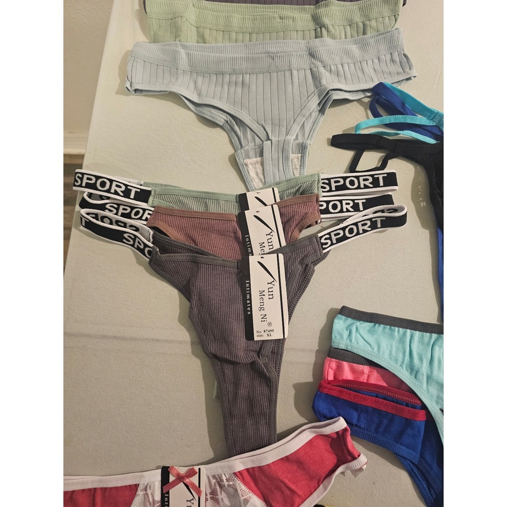 Yun Meng Ni Intimates Womens Underwear Lot 18pc M Thongs Lace Ribbed NWT - Picture 4 of 7